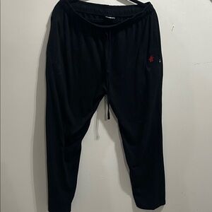 Classic Black Joggers with Red Accent